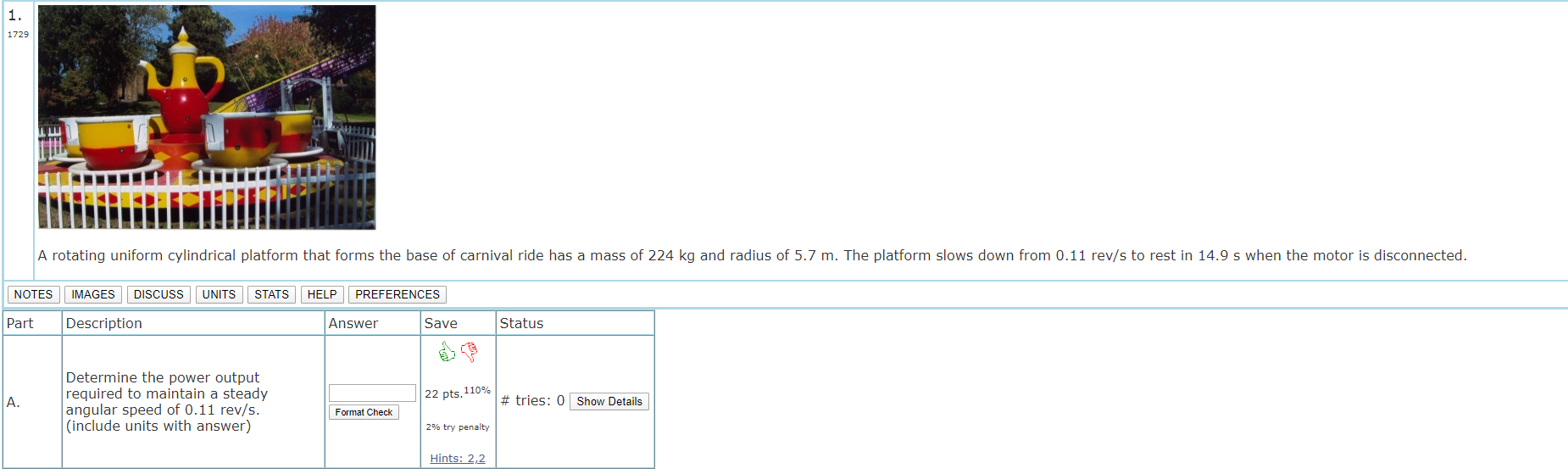 Solved A rotating uniform cylindrical platform that forms