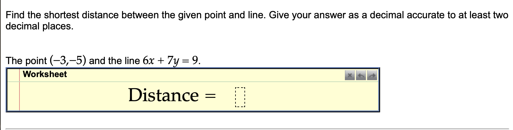 Solved Find The Shortest Distance Between The Given Point | Chegg.com