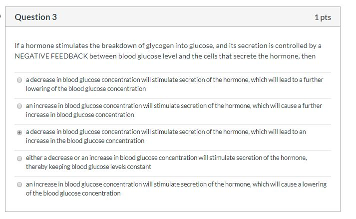 Solved Question 3 1 pts If a hormone stimulates the | Chegg.com