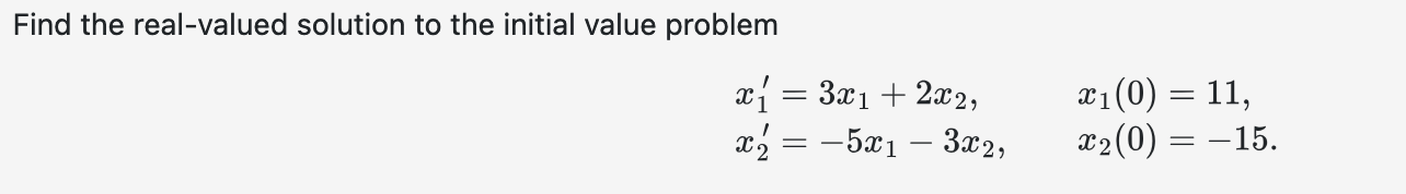 Solved Find the real-valued solution to ﻿the initial value | Chegg.com