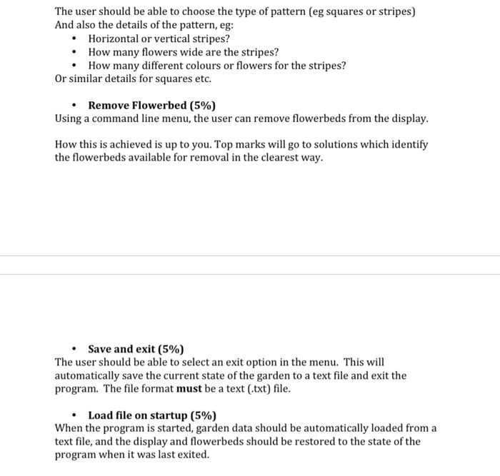 Design and code a garden design application in Java. | Chegg.com