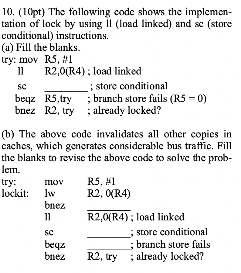 Conditional) Instructions. (a) Fill The Blanks. (b) | Chegg.com