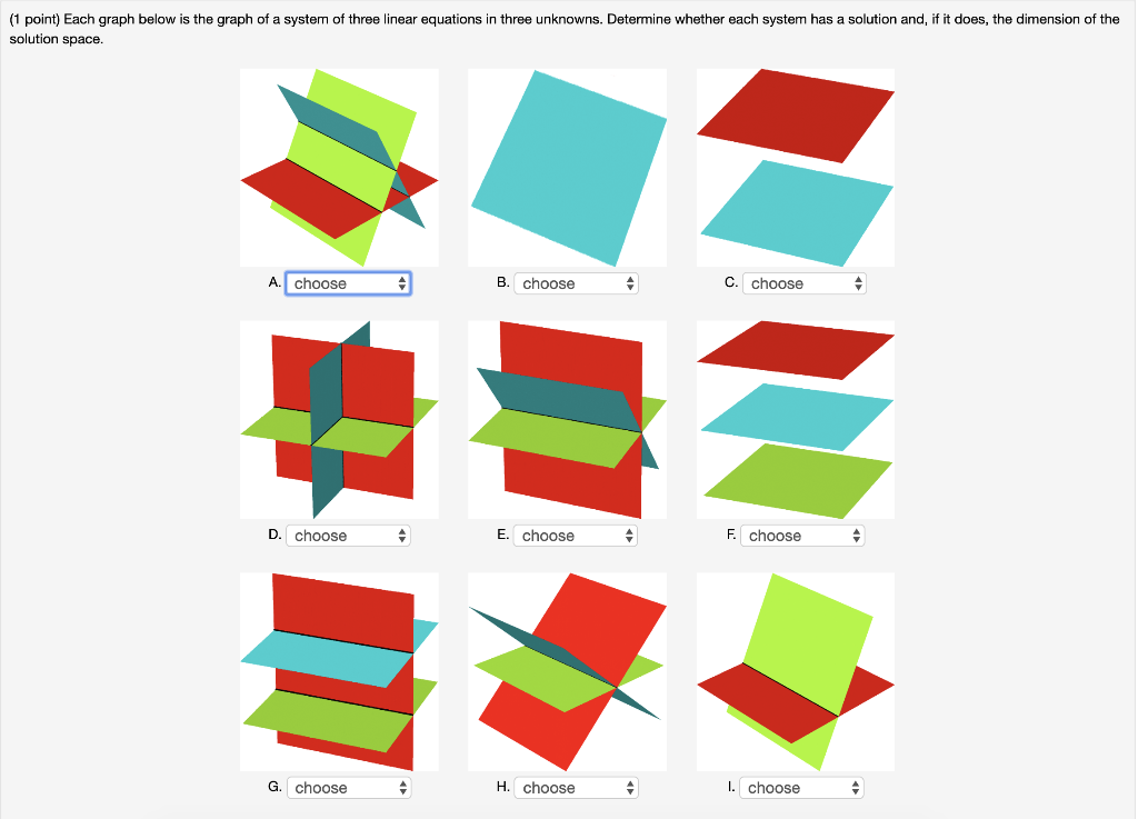 Solved no solution, 1 dimensional, 2 dimensional, or 3 | Chegg.com