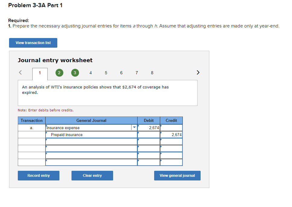 Solved Problem 3-3A Preparing Adjusting Entries, Adjusted | Chegg.com