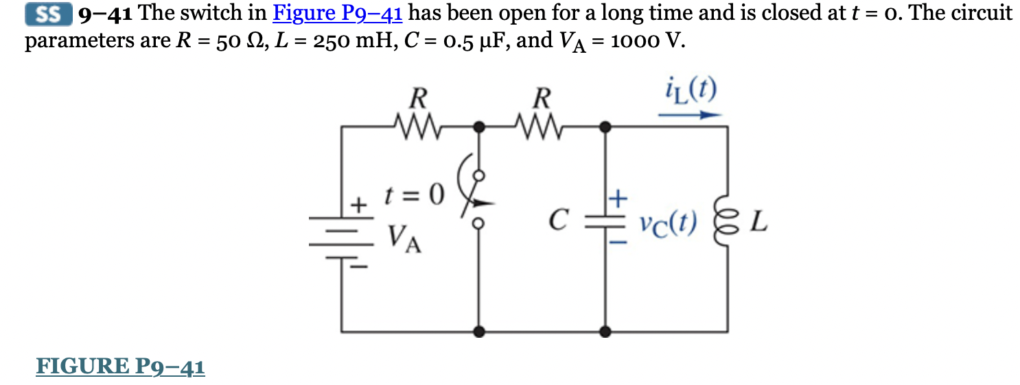 Solved ( 9–39The switch in Figure P9–39 has been open for a