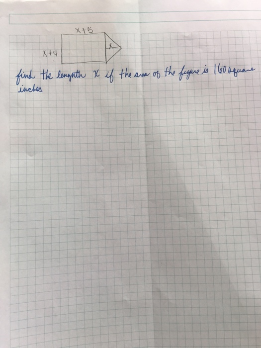Solved Find the length x if the area of the figure is 160