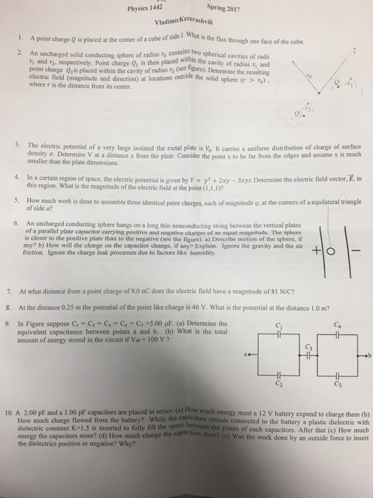 Solved A point charge Q is placed at the center of a cube of | Chegg.com