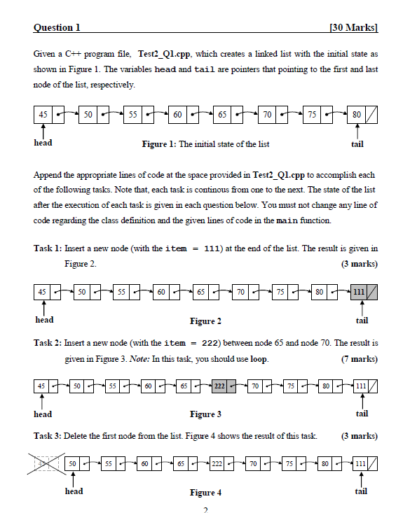Solved Question 1 [30 Marks Given a C++ program file, | Chegg.com
