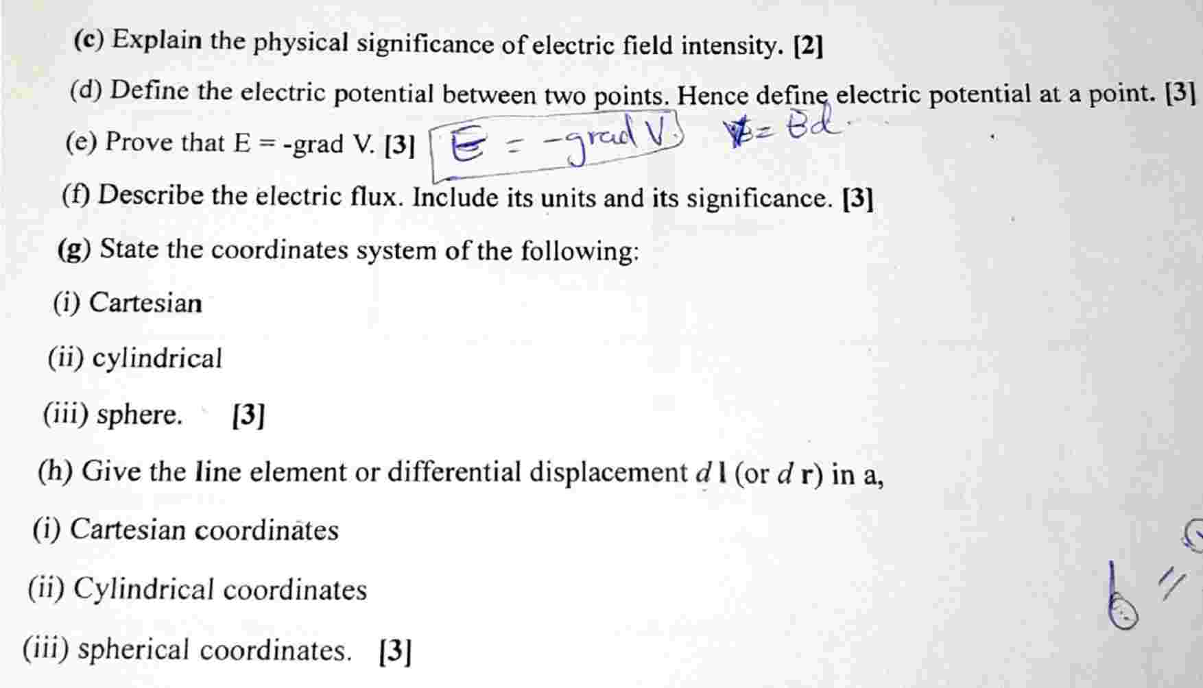 Solved (c) ﻿Explain the physical significance of electric — free download