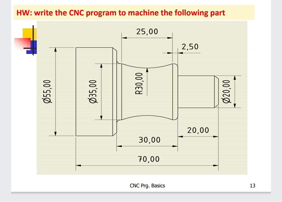 Solved HW: write the CNC program to machine the following | Chegg.com