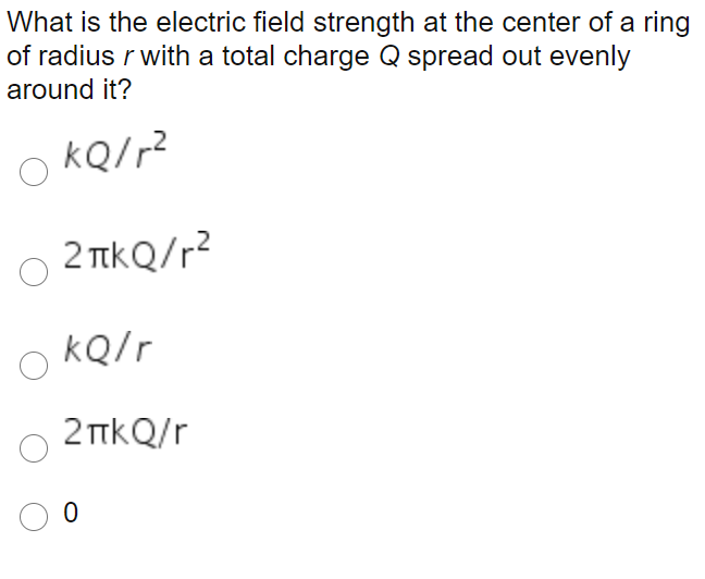 Solved What is the electric field strength at the center of