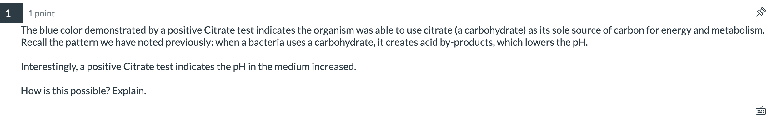 Solved The Blue Color Demonstrated By A Positive Citrate 