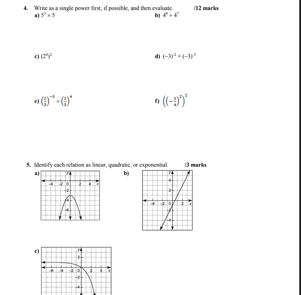 Solved 4. Write as a single power first, if possible, and | Chegg.com