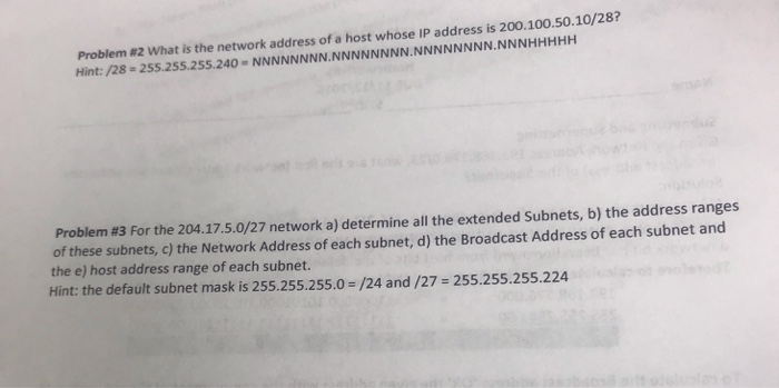 Solved Problem #2 What is the network address of a host | Chegg.com