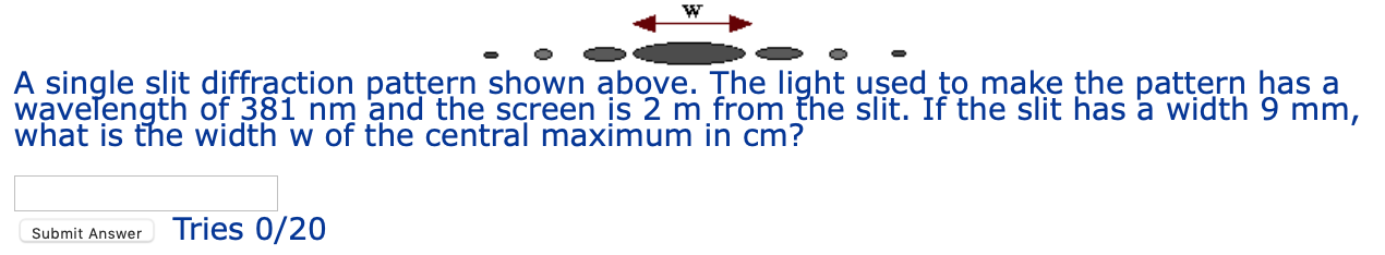 Solved A single slit diffraction pattern shown above. The | Chegg.com