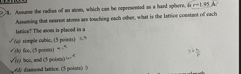Solved 1. Assume the radius of an atom, which can be | Chegg.com