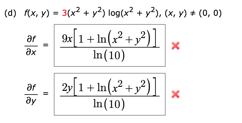 Solved D F X Y 3 X2 Y2 Log X2 Y2 X Y 0 Chegg Com