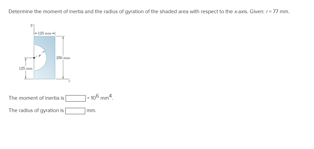 Solved Determine the moment of inertia and the radius of | Chegg.com