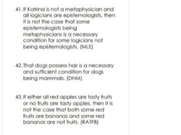 Solved 41. If Katrina is not a metaphysician and all | Chegg.com