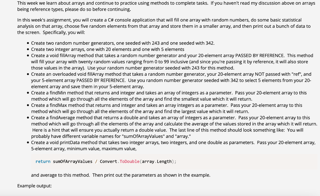 Solved This week we learn about arrays and continue to | Chegg.com