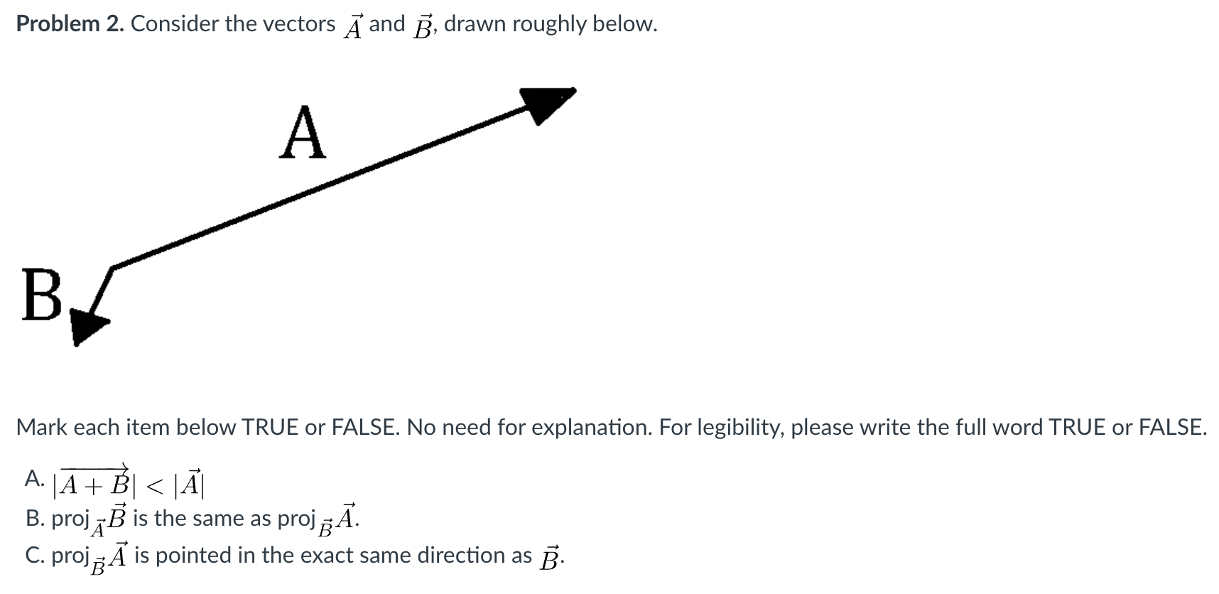 Solved Problem 2. Consider The Vectors A And B, Drawn | Chegg.com