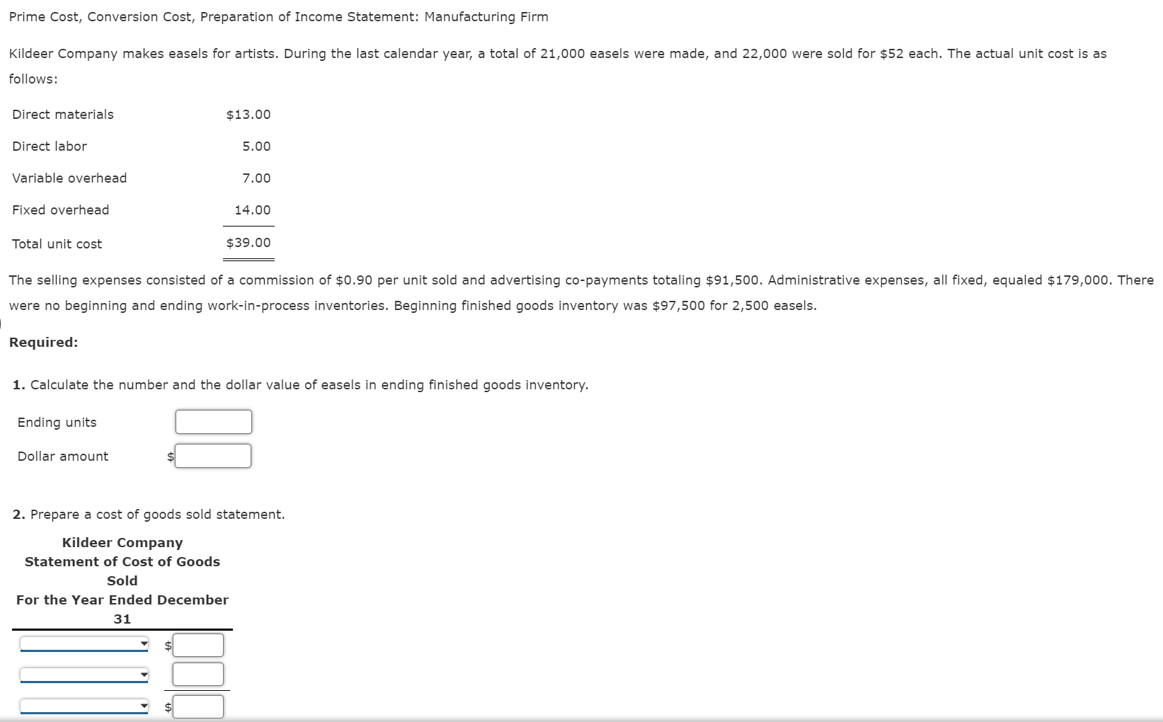 Solved Prime Cost, Conversion Cost, Preparation of Income | Chegg.com