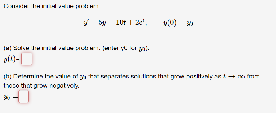 Solved Consider the initial value problem | Chegg.com