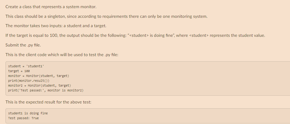 Solved Create a class that represents a system monitor. This | Chegg.com