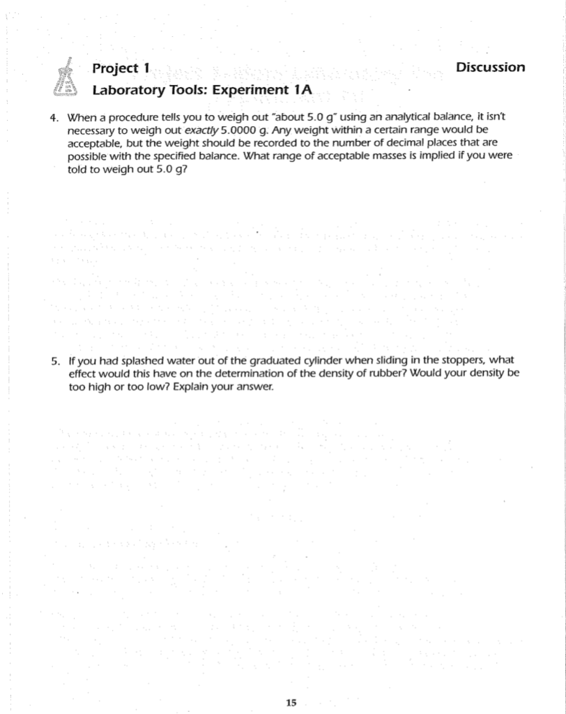 Solved Report Sheet Project 1 Laboratory Tools: Experiment | Chegg.com