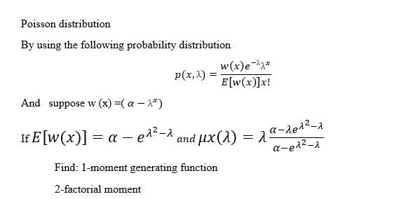 Solved Poisson distribution By using the following | Chegg.com