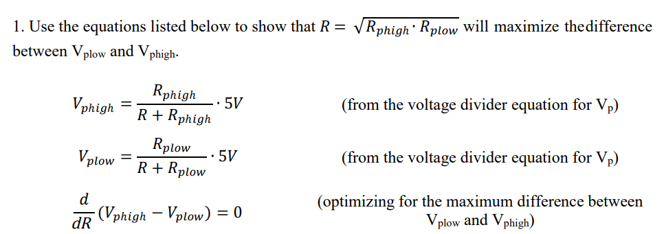 Solved 1. Use the equations listed below to show that | Chegg.com