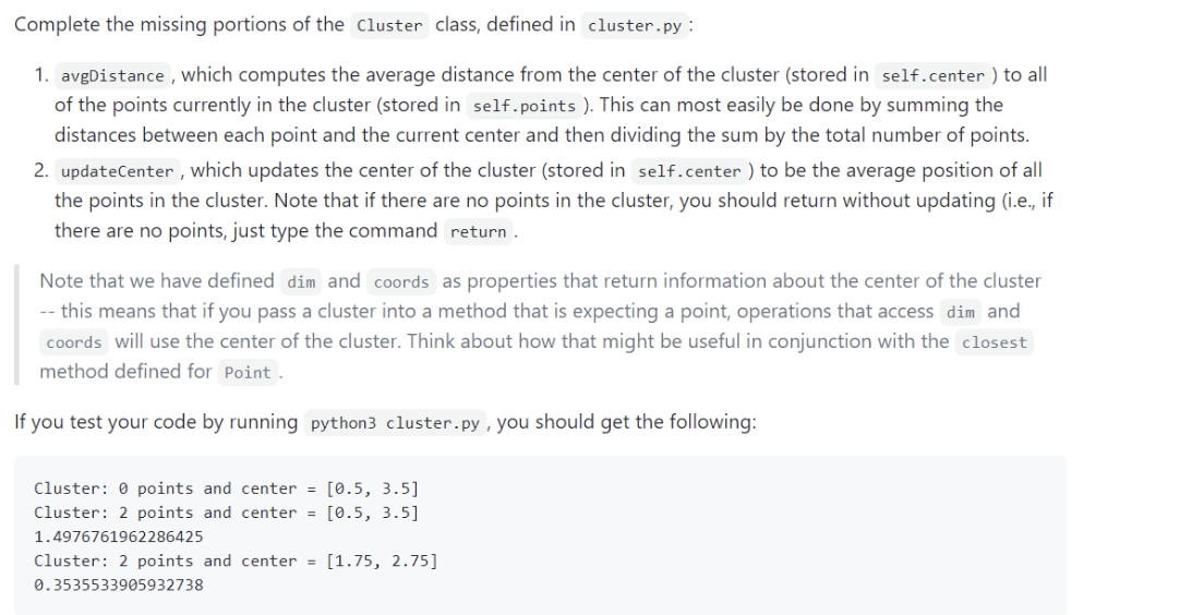 Solved import math import numpy as np #Point class for an | Chegg.com
