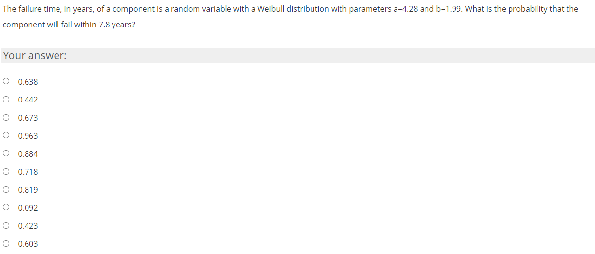 Solved The failure time, in years, of a component is a | Chegg.com