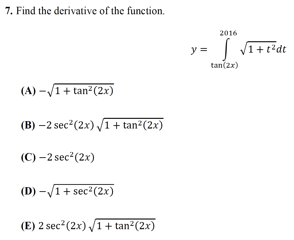 Solved 7 Find The Derivative Of The Function 16 Y 1 Chegg Com