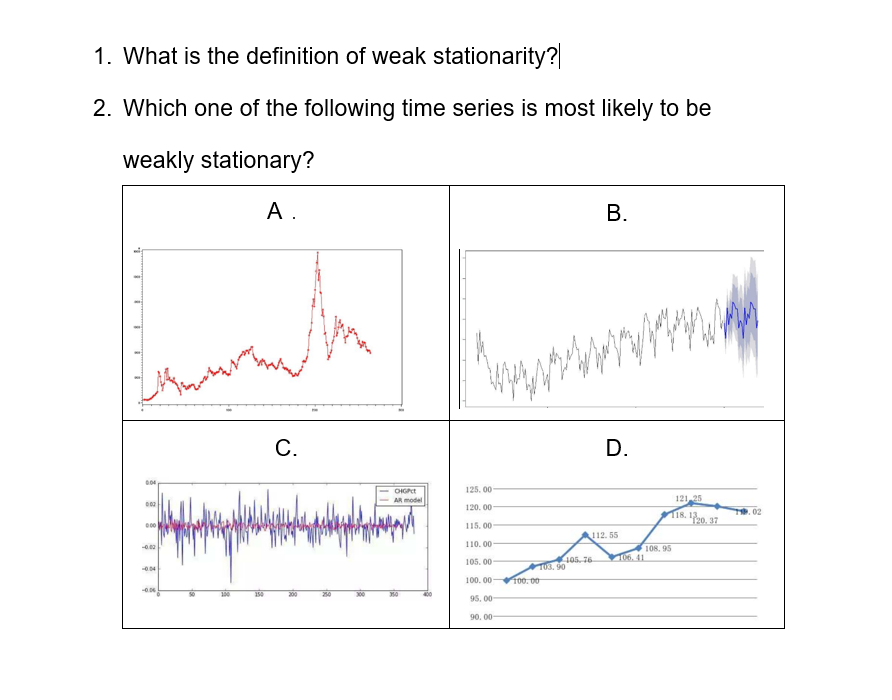 Solved 1. What is the definition of weak stationarity? 2.