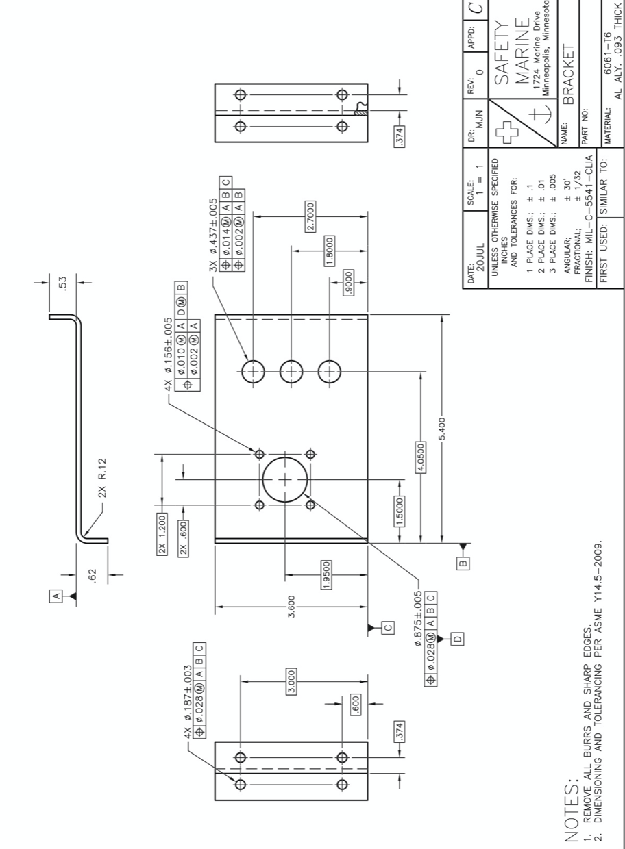 Solved Refer to the print of the BRACKET found on page 434. | Chegg.com