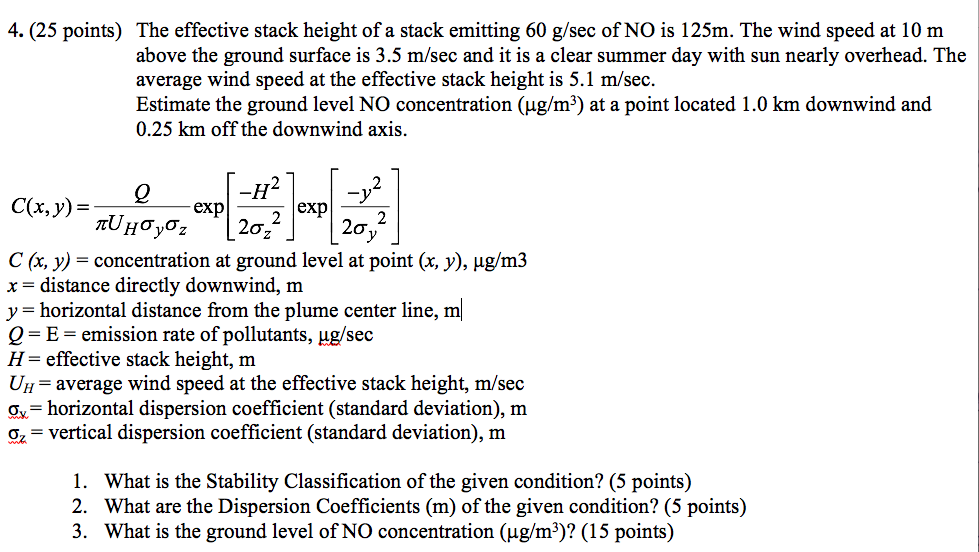 Solved 4. (25 points) The effective stack height of a stack