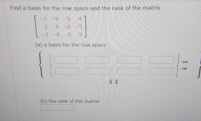 Solved Find a basis for the row space and the rank of the | Chegg.com