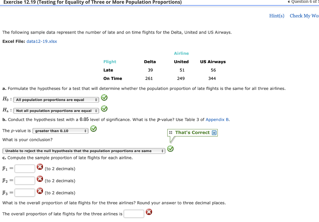 Solved Exercise 12.19 (Testing for Equality of Three or More | Chegg.com