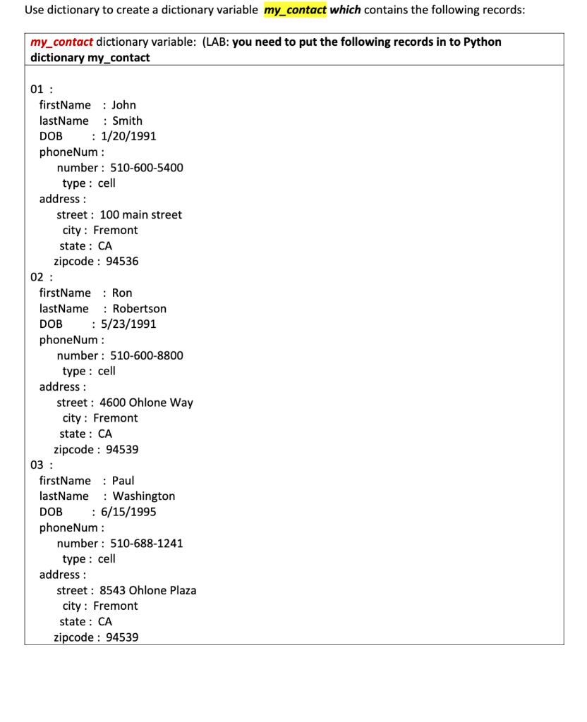 Solved Use Dictionary To Create A Dictionary Variable Chegg Com   Phpau7J7g