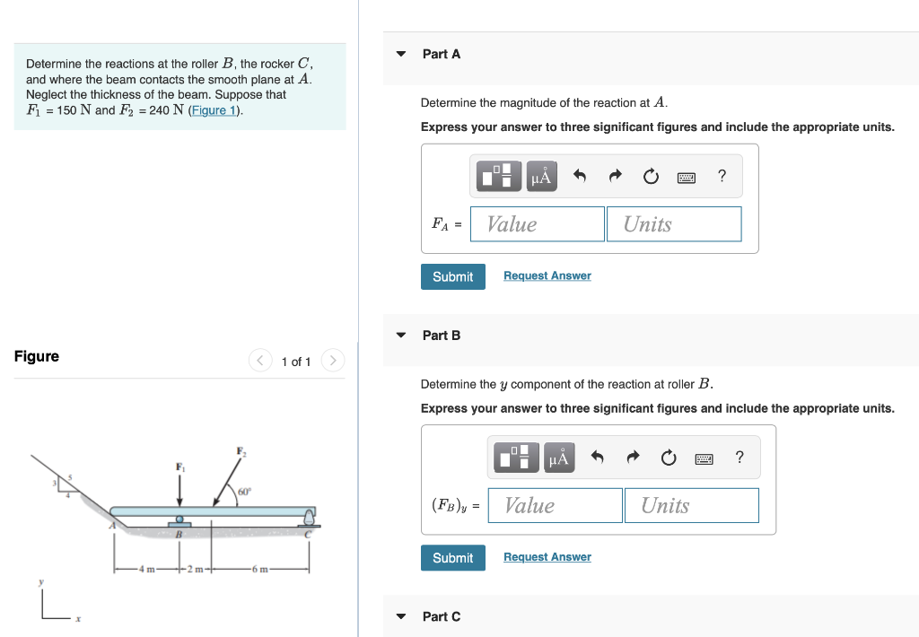 Solved Determine The Reactions At The Roller B, The Rocker | Chegg.com