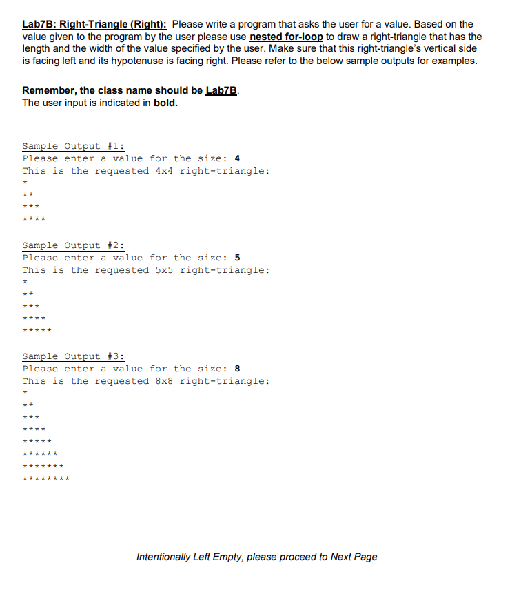 Solved Lab7B: Right-Triangle (Right): Please write a program | Chegg.com