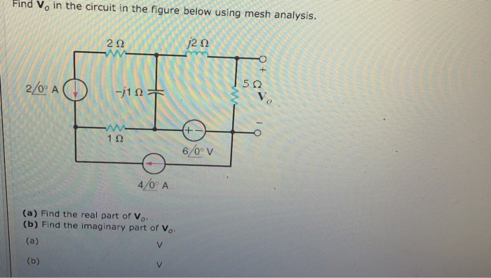 Solved Find Vo in the circuit in the figure below using mesh | Chegg.com