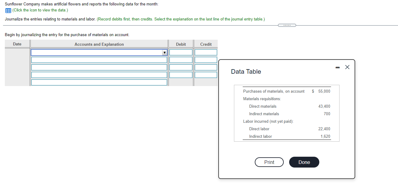 Solved Sunflower Company makes artificial flowers and