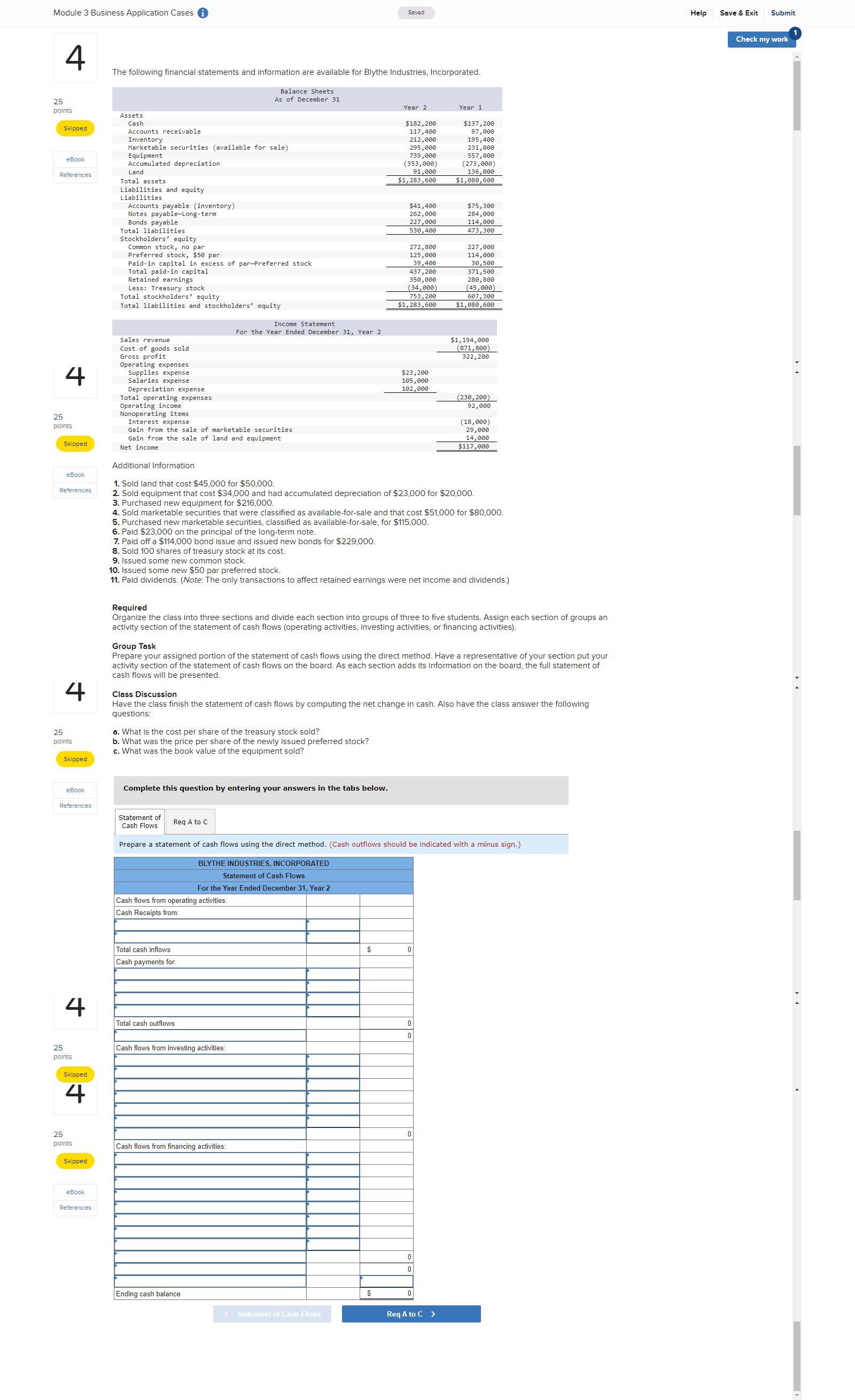 The Following Financial Statements And Information | Chegg.com