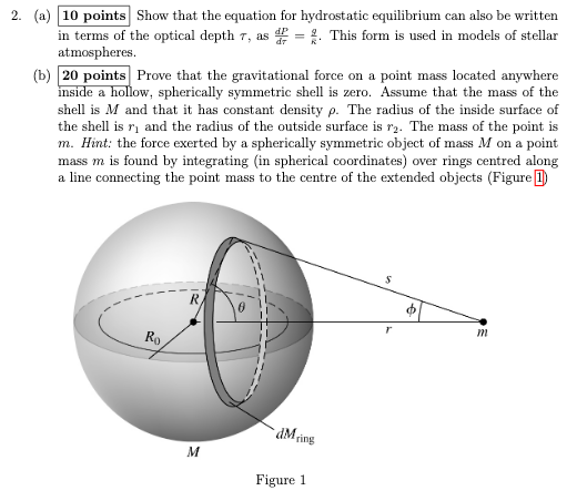 Optical Depth Example Problem Solved 2. (a) 10 points in terms of the optical depth τ, as | Chegg.com