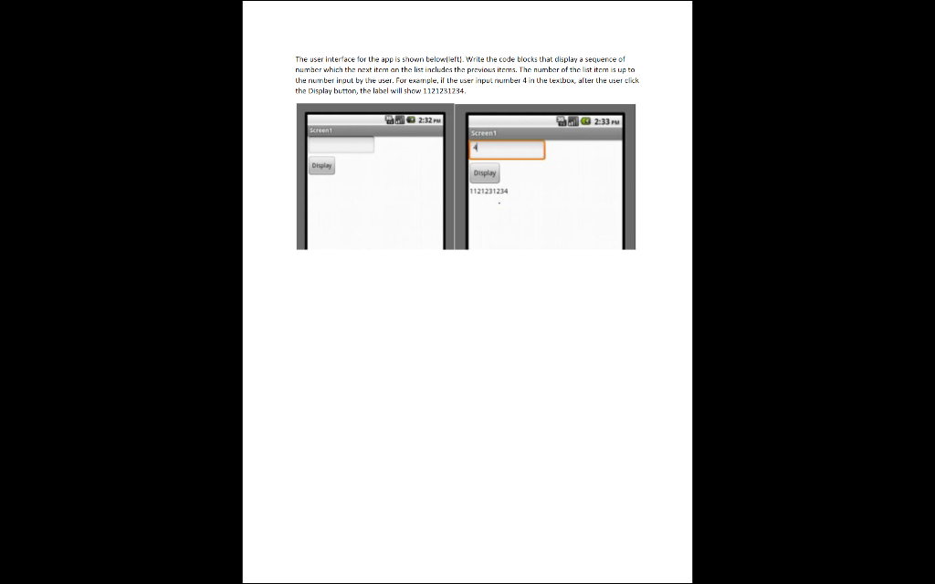 Solved The user interface for the app is shown below(left). | Chegg.com
