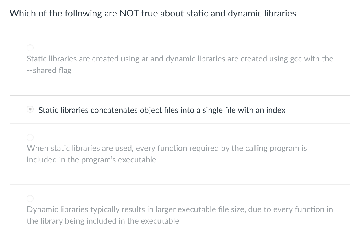Solved Which of the following are NOT true about static and | Chegg.com