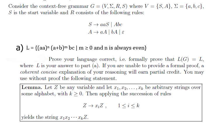 Solved Consider The Context Free Grammar G V E R S Chegg Com