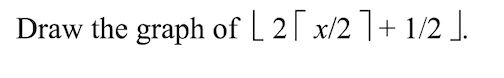 Draw the graph of \( \lfloor 2\lceil x / 2\rceil+1 / 2\rfloor \).